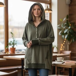 Grace & Lace Cape Bay Slouchy Tunic Hoodie